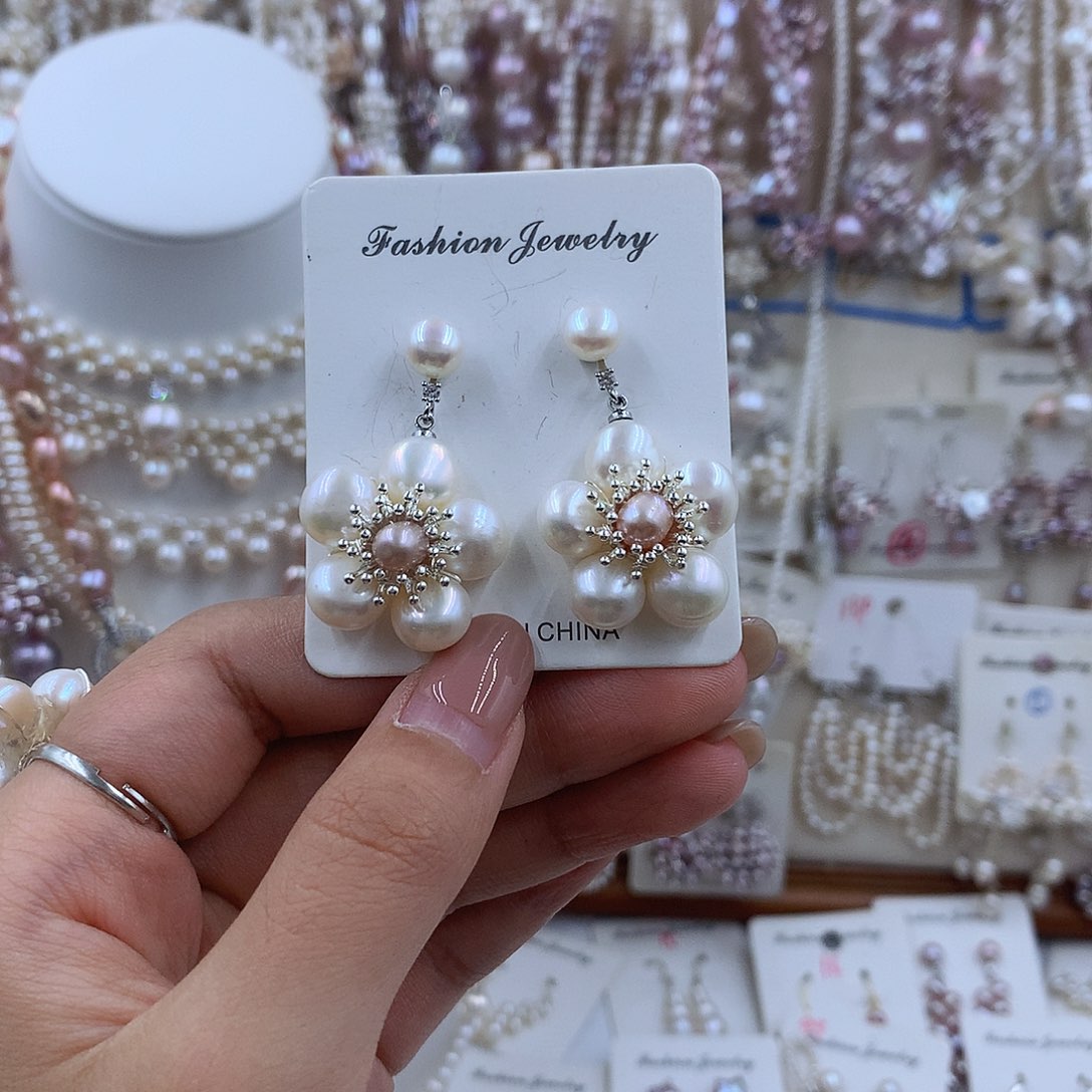 项链银S925镶嵌淡水珍珠