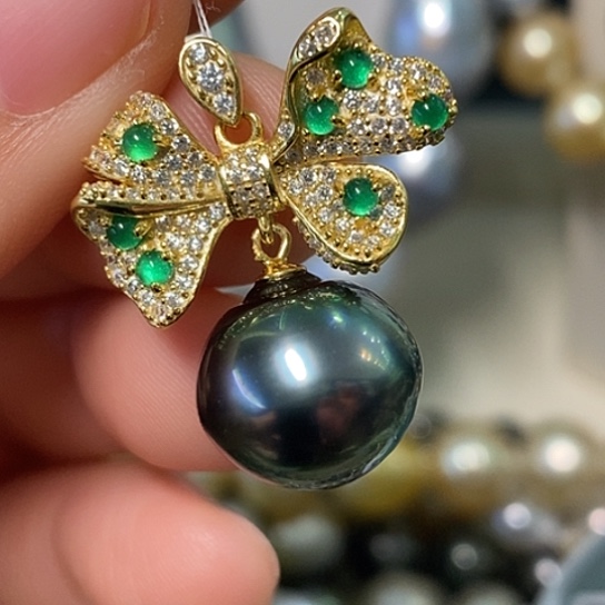 海水珍珠颈饰银S925镶嵌13