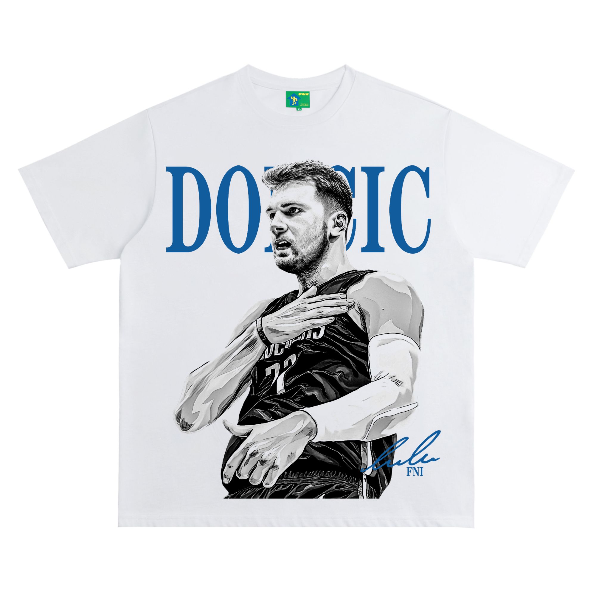 <FNIFNI>-东契奇-男女同款t恤美式纯棉夏季短袖上衣国潮新款