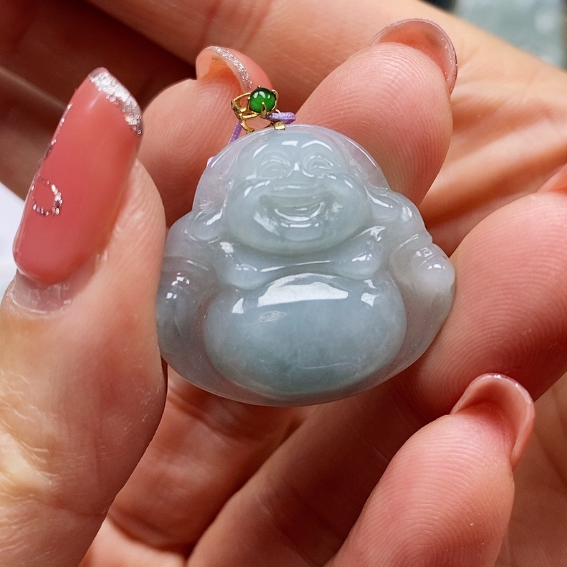 【闪购商品】翡翠颈饰未镶嵌小**丁天然翡翠A货佛公
