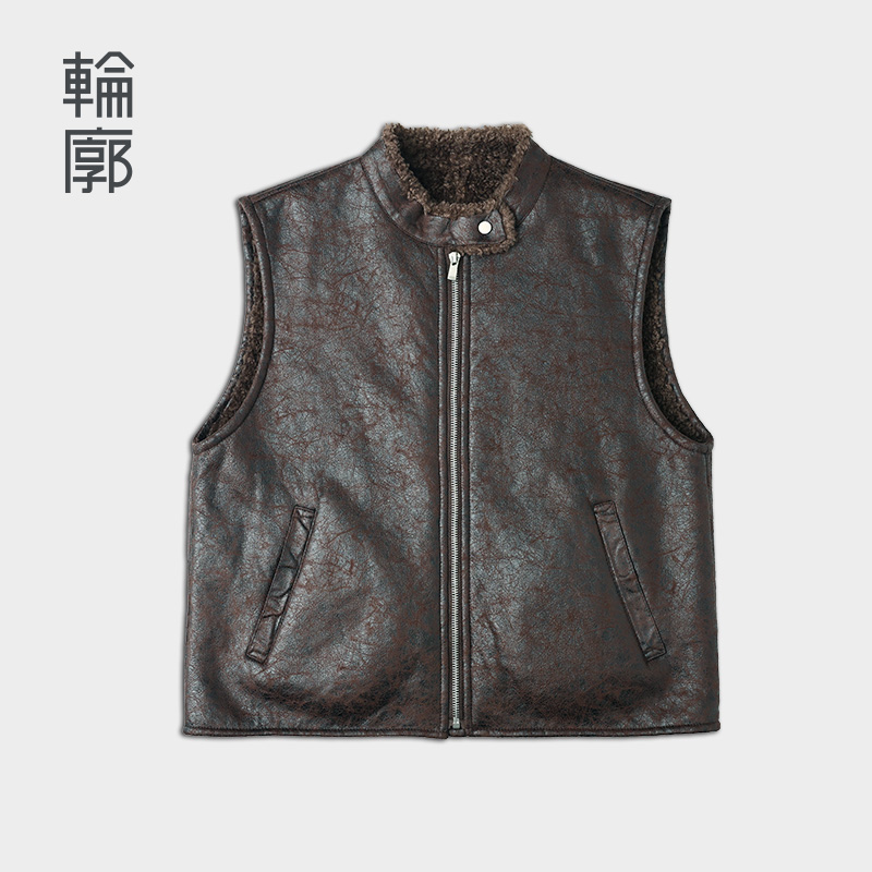 (莫妮卡专属)轮廓原创设计马甲国风麂皮绒保暖复古马夹女L253Y222