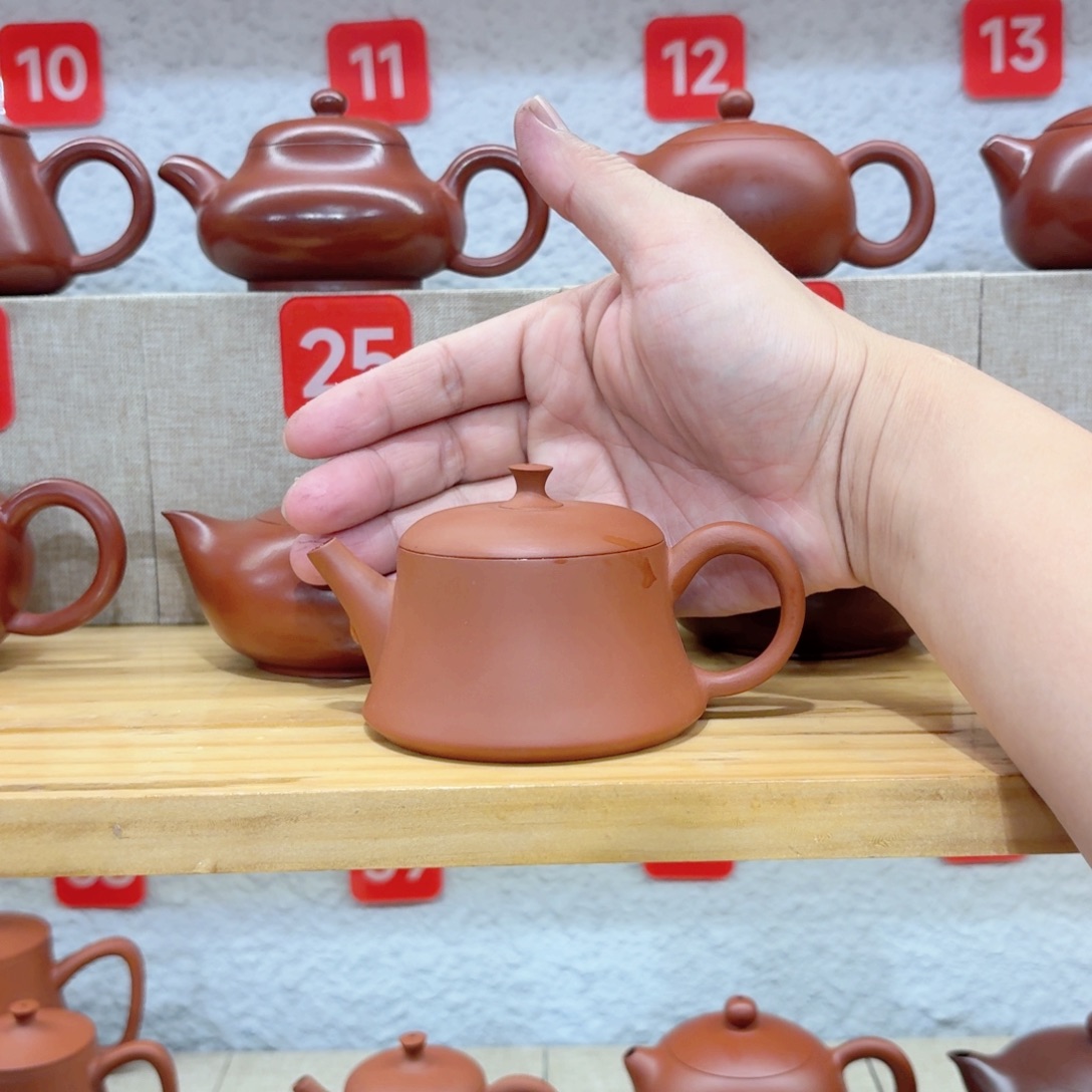 静***、紫砂茶壶云柱壶精工