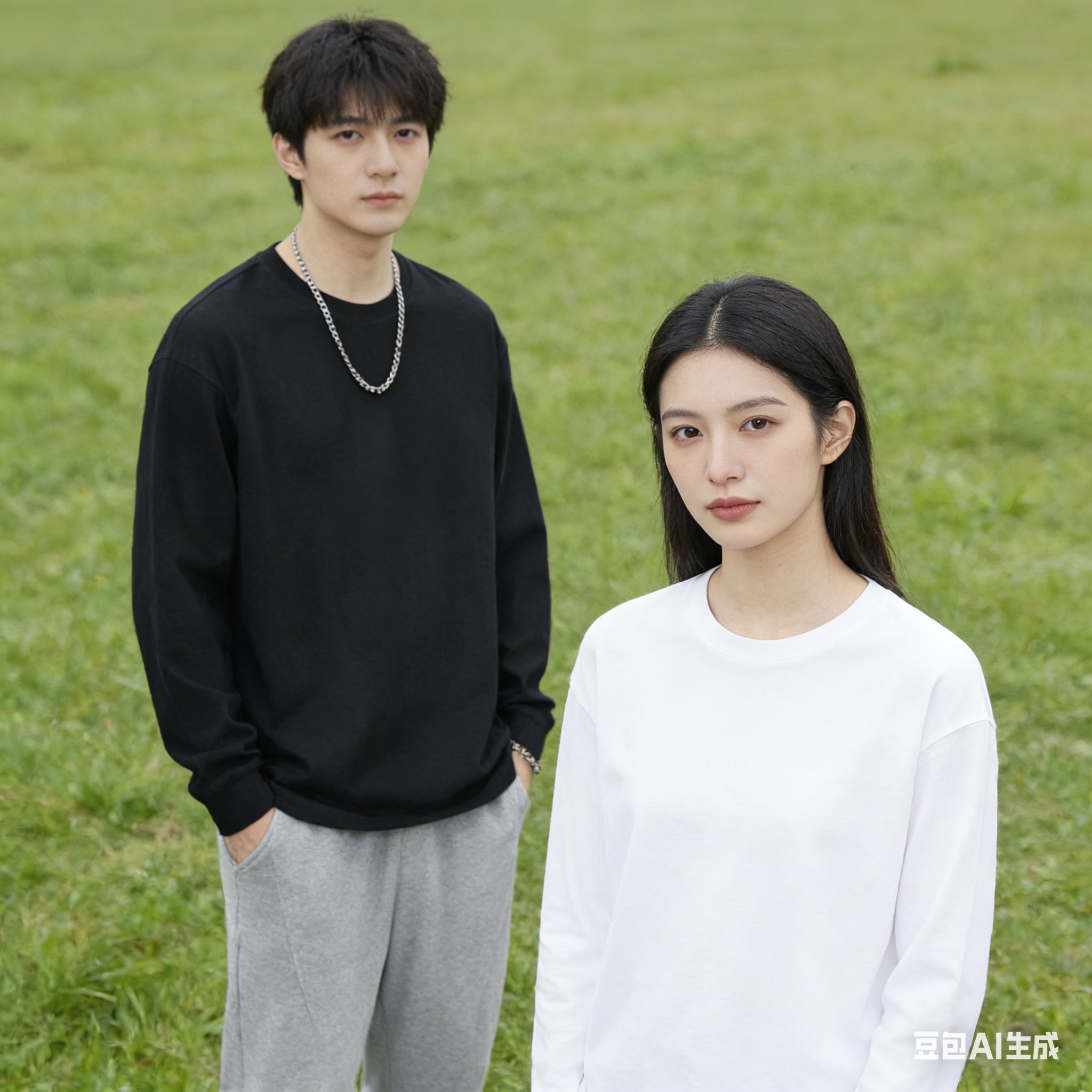 【重磅280克】两件装纯棉巴黎风净版男女同款长袖打底衫