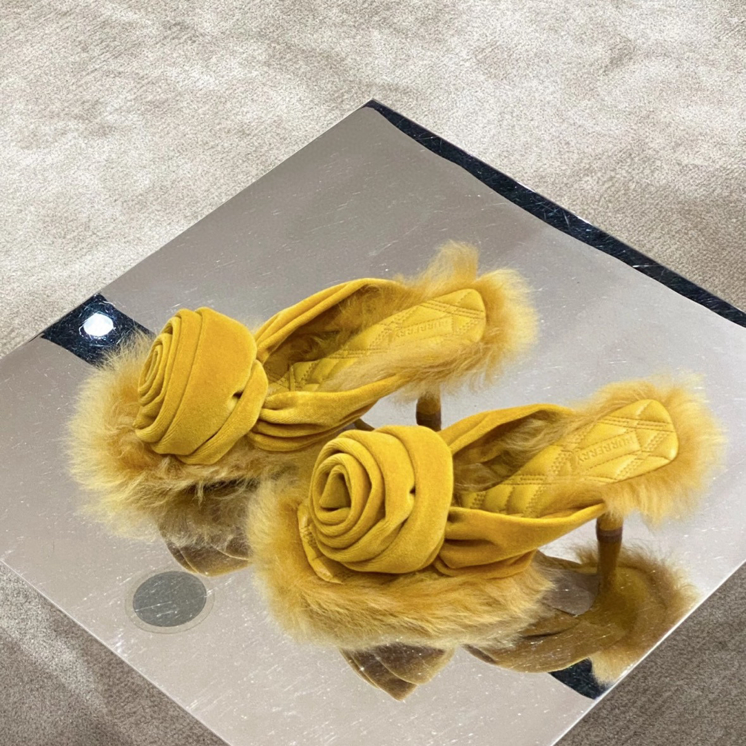 未使用 BURBERRY/博柏利 女士 Step Rose 高跟凉鞋 跟高: 6.5cm