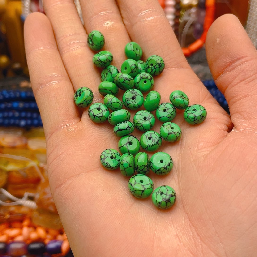 玛瑙/玉髓珠宝半成品未镶嵌松石算盘20颗卡8