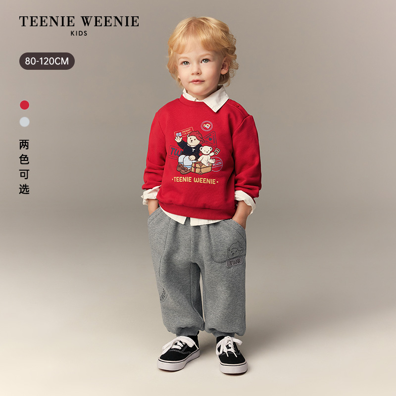 TeenieWeenie Baby小熊童装26新年男宝宝红色长袖卫衣T0MW261103K