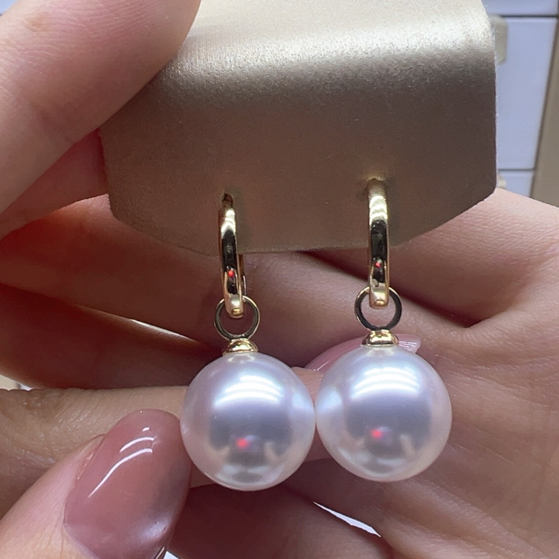 银S925镶嵌淡水珍珠耳饰