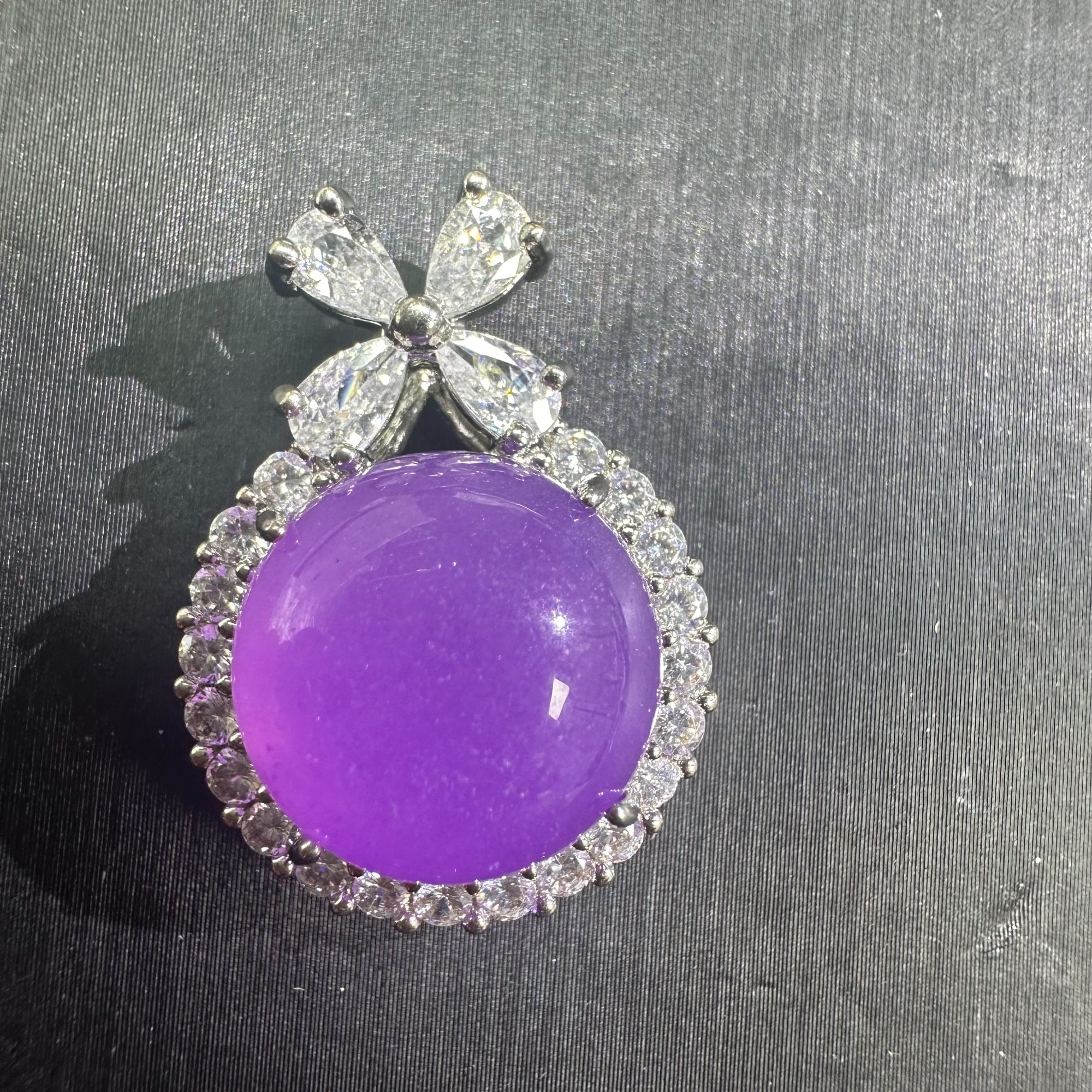 冰紫蛋面吊坠 H155