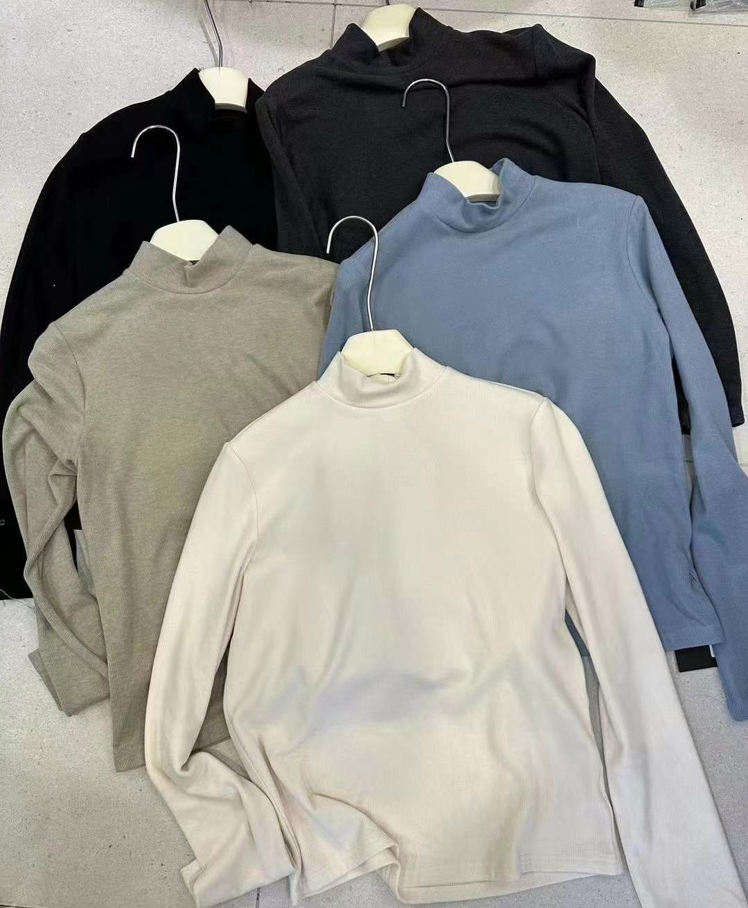 植绒加绒半高领时尚百搭打底T