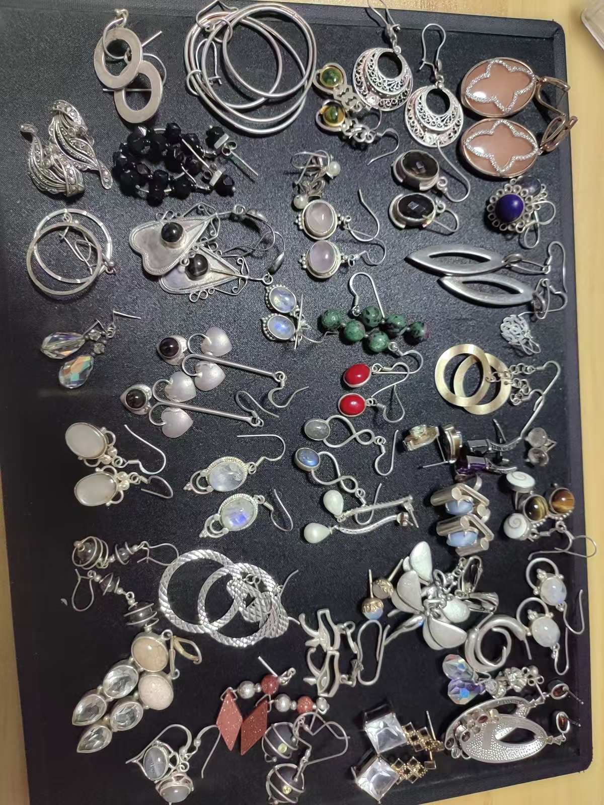 925银耳饰 银耳饰800 835 900欧回中古戒指耳饰