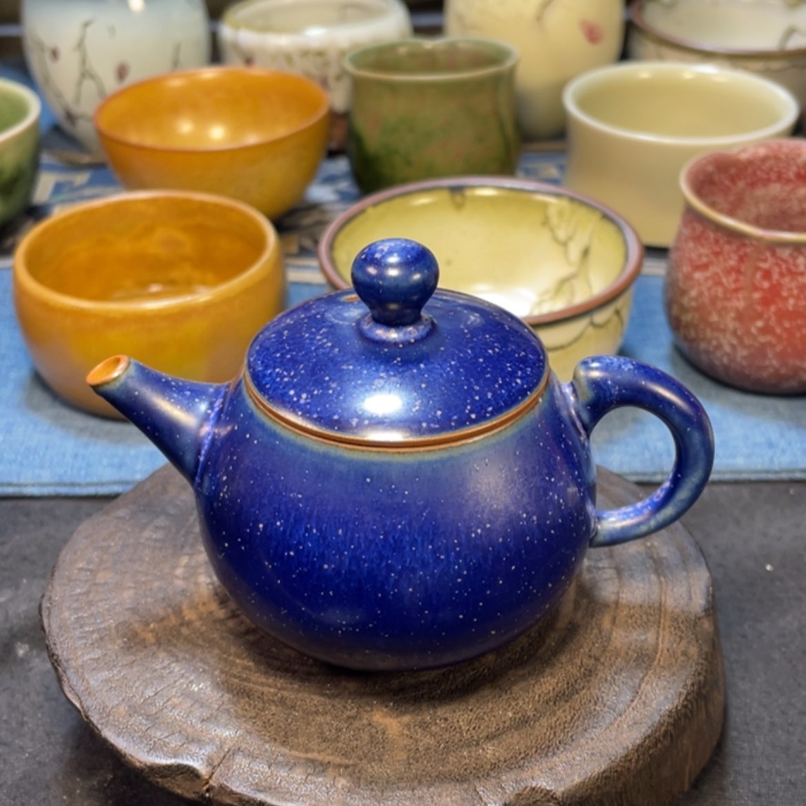 【闪购商品】摆件星空蓝手把壶