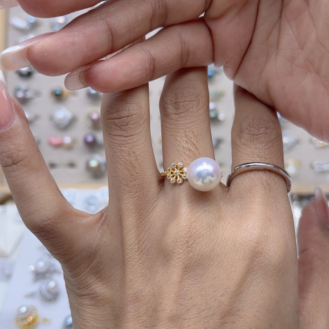 -***.合金淡水珍珠戒指