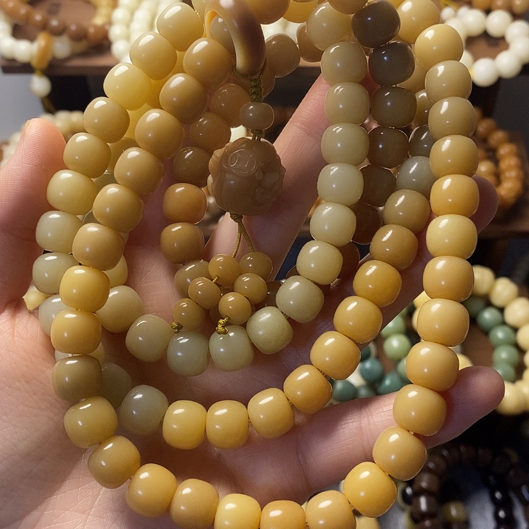 吊坠菩提根/象牙果渐变108加财神挂件