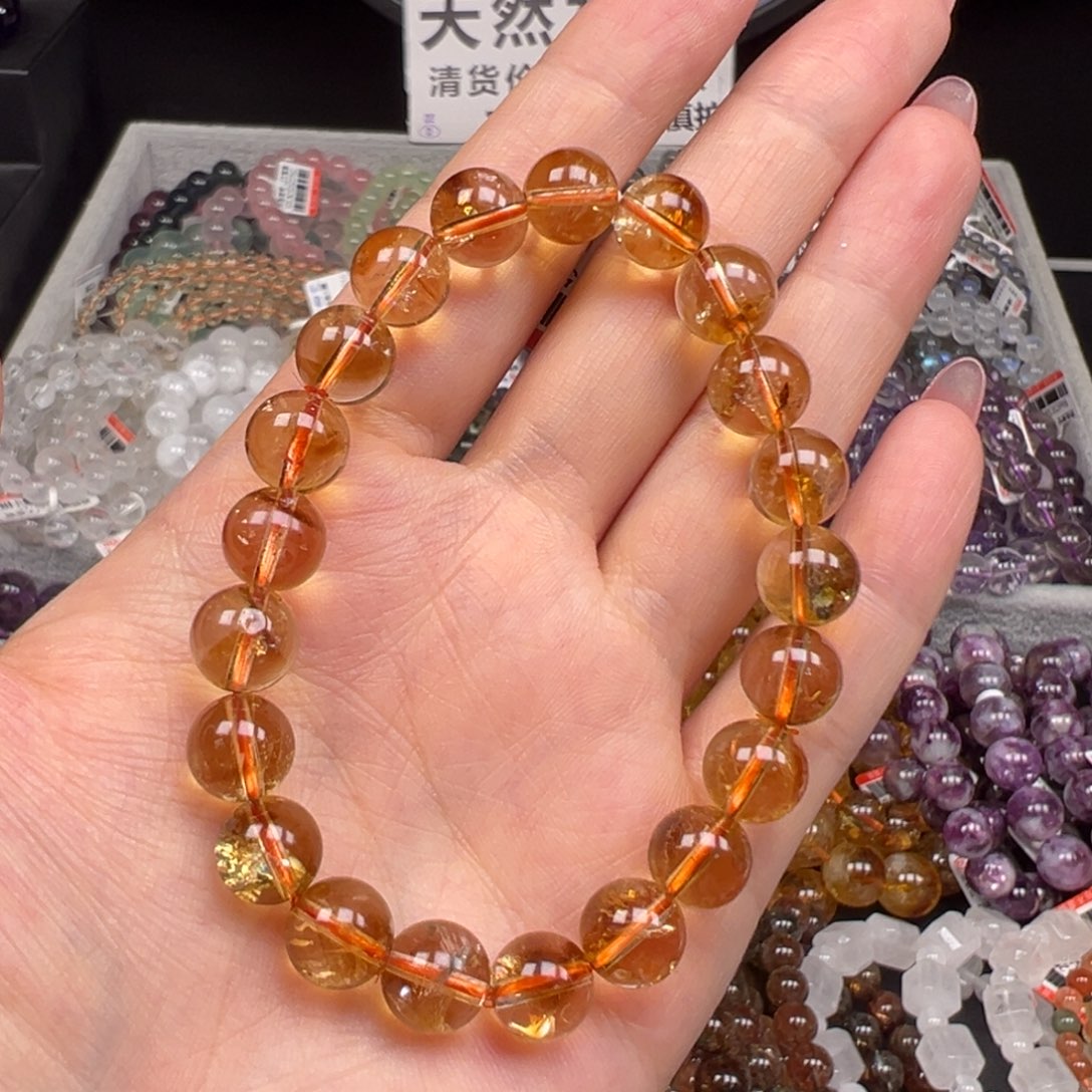 手链未镶嵌烟晶卡9高冰透暴力黄塔晶17