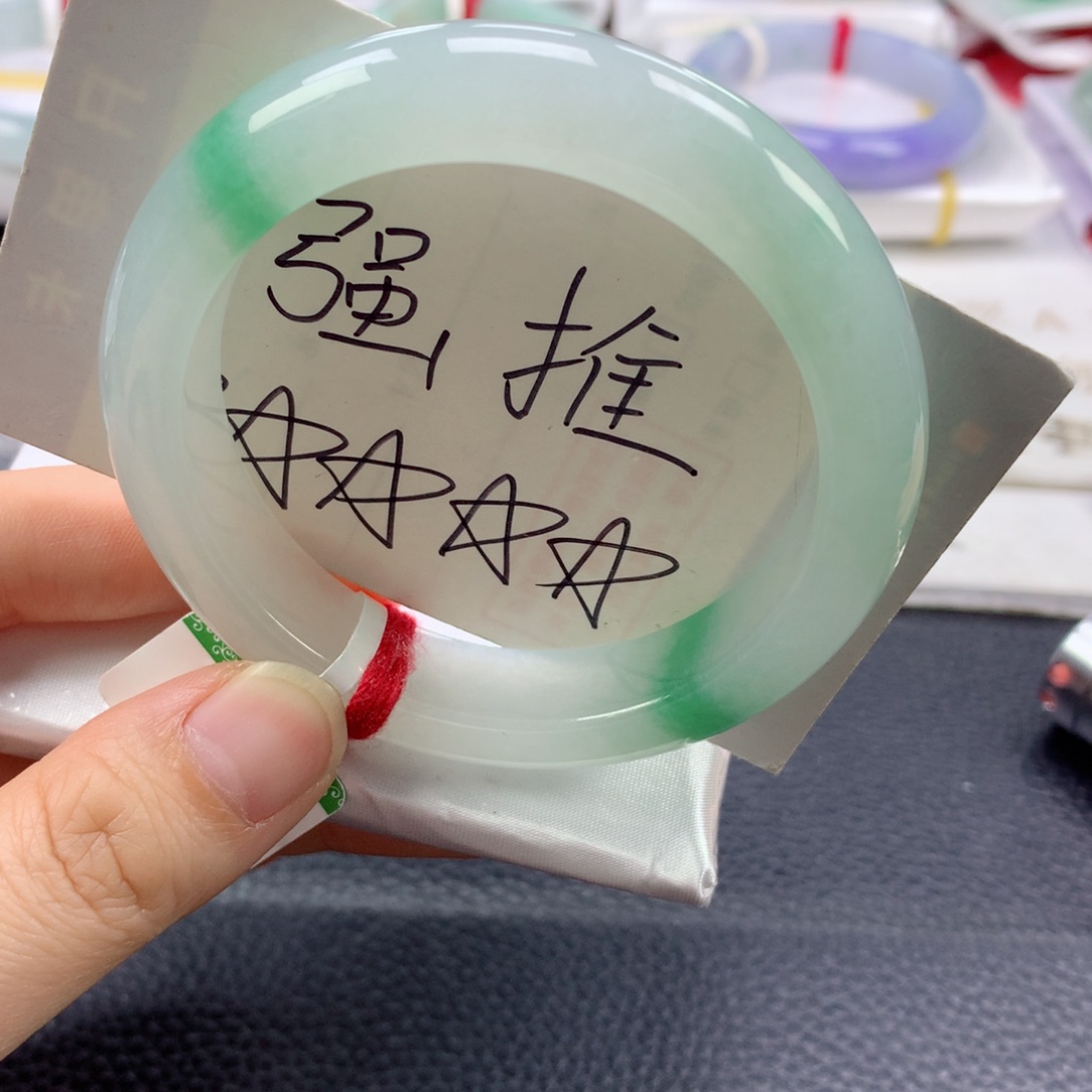翡翠未镶嵌手镯缅甸天然翡翠手镯55圈