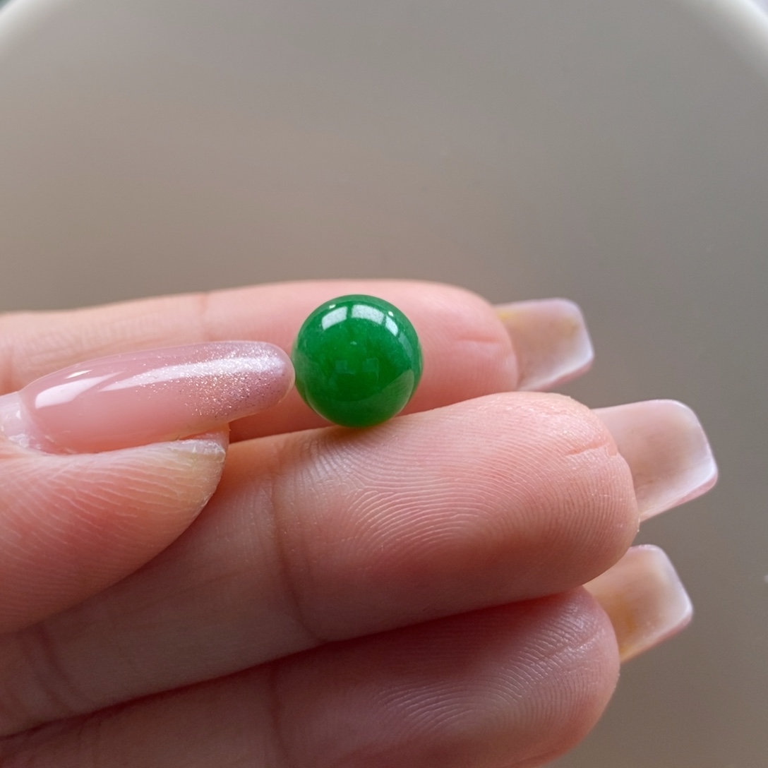 翡翠未镶嵌吊坠(不含链)翡翠满辣绿珠卡9.8