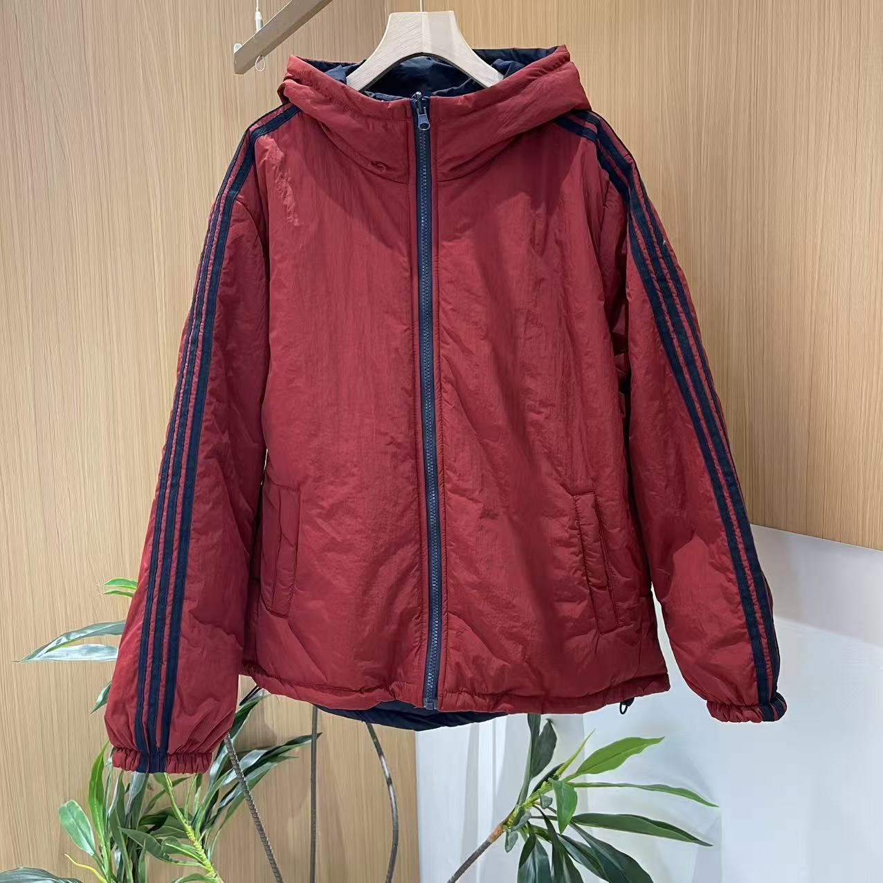 15903新款冬季双面穿休闲时尚百搭气质显瘦连帽棉服