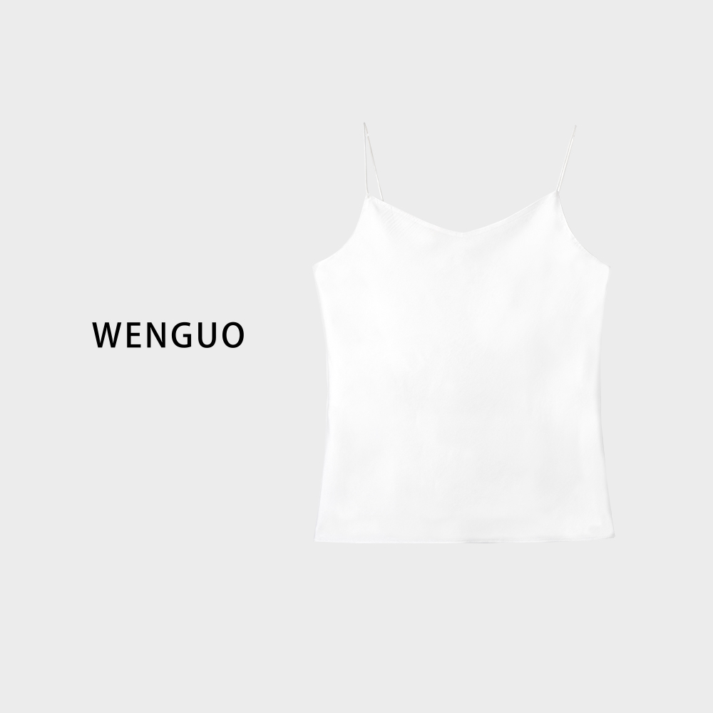 HUIZI 醋酸通勤简约百搭缎面吊带背心