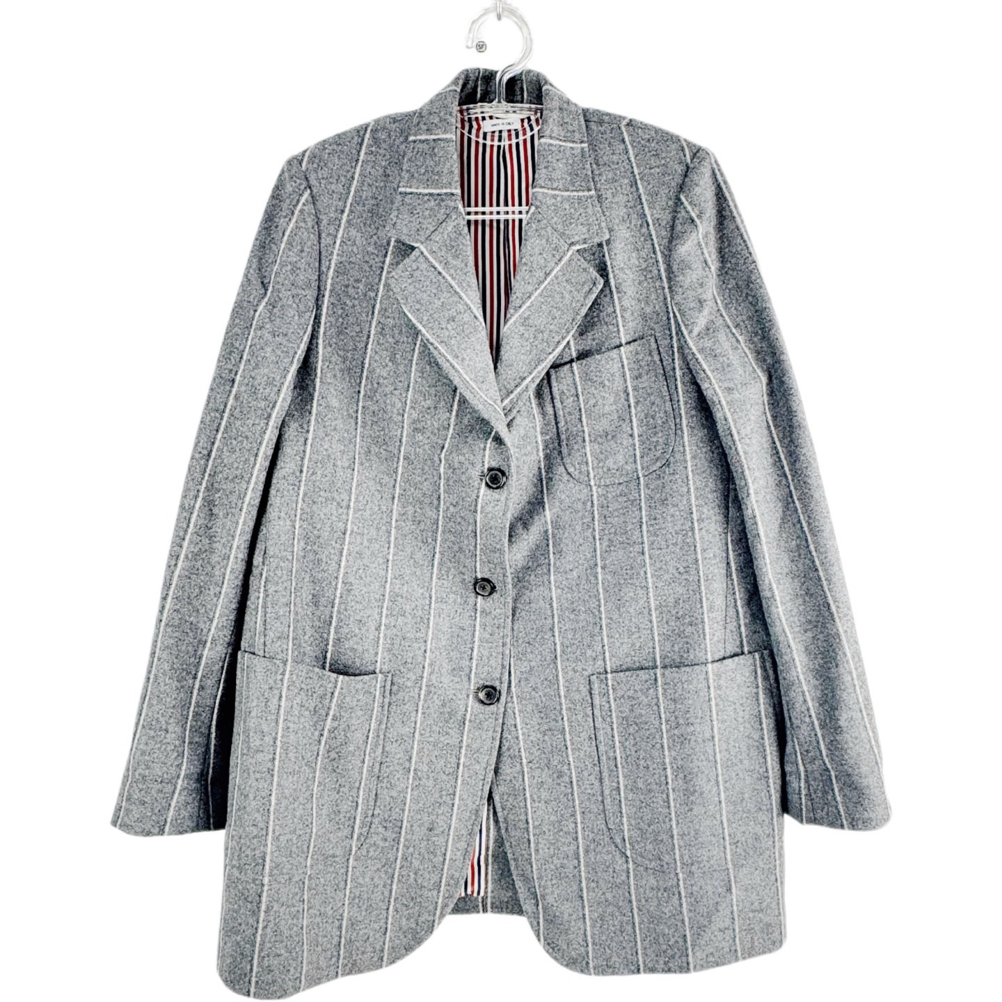 99新 THOMBROWNE 36码 TB 19fw灰色大衣外套 99新 sz0204
