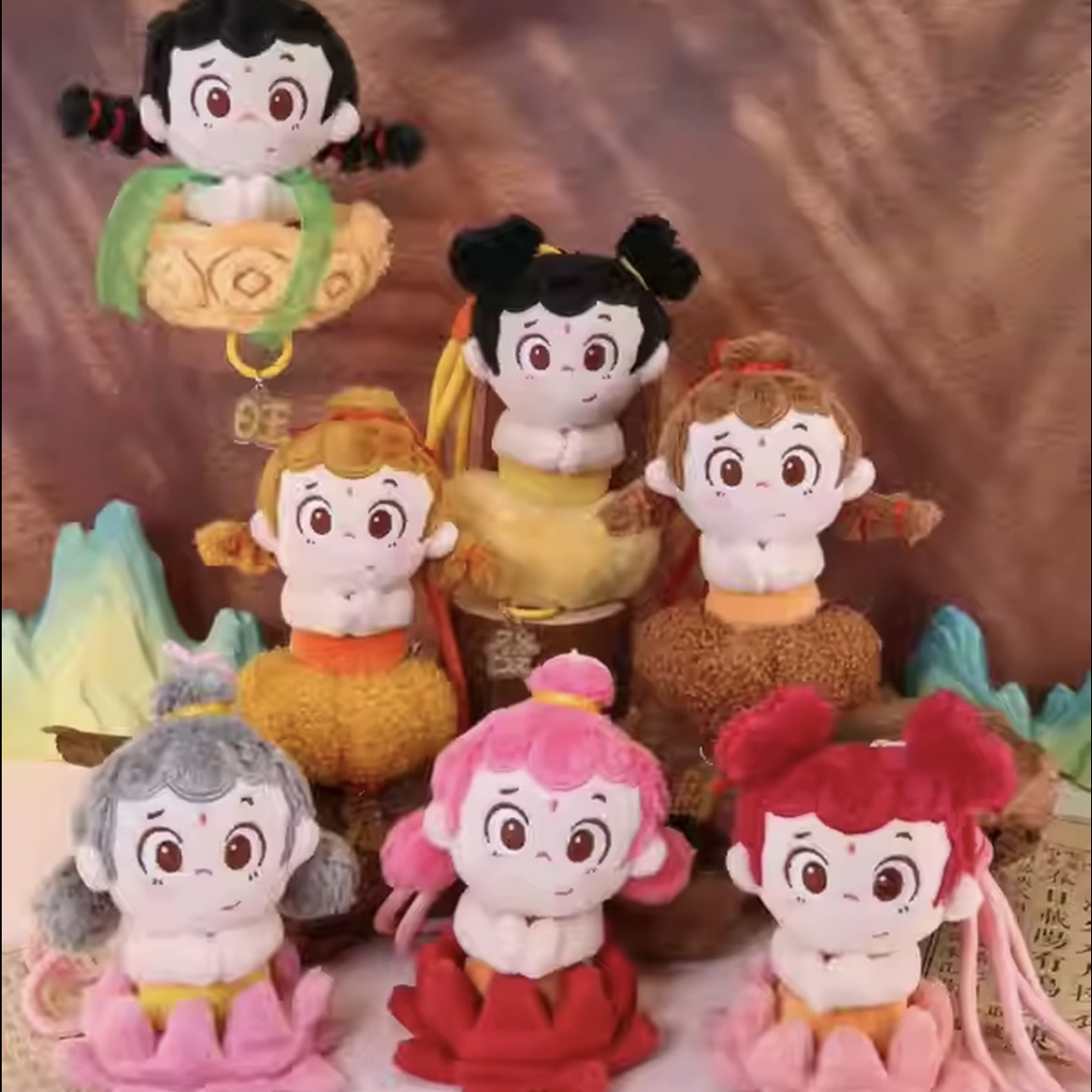 放肆生长PINY莲莲有福系列毛绒挂件盲盒汽车车挂居家装饰挂件可爱