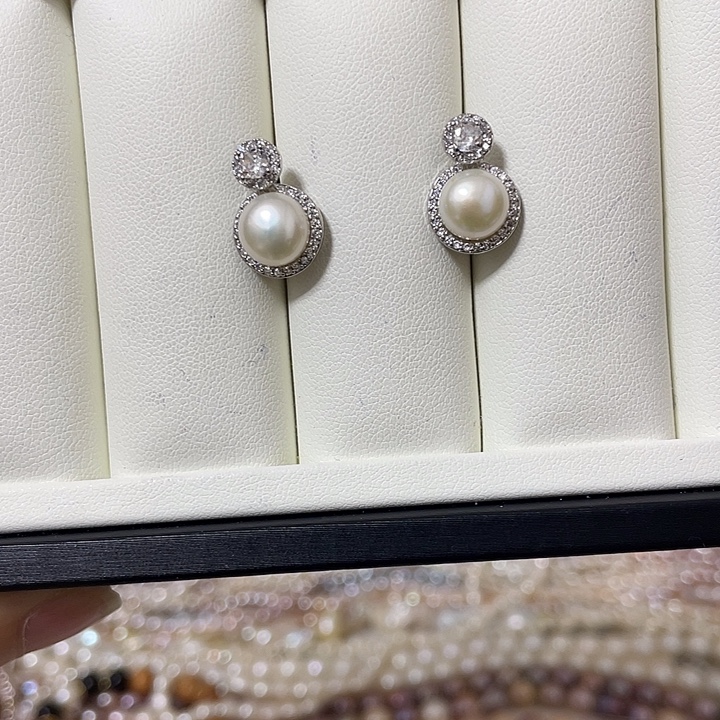 耳饰合金淡水珍珠