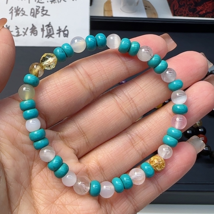 烟晶手链银S925镶嵌手串