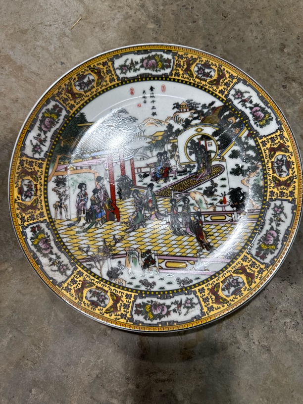 福袋美女房子瓷盘一个摆件链接