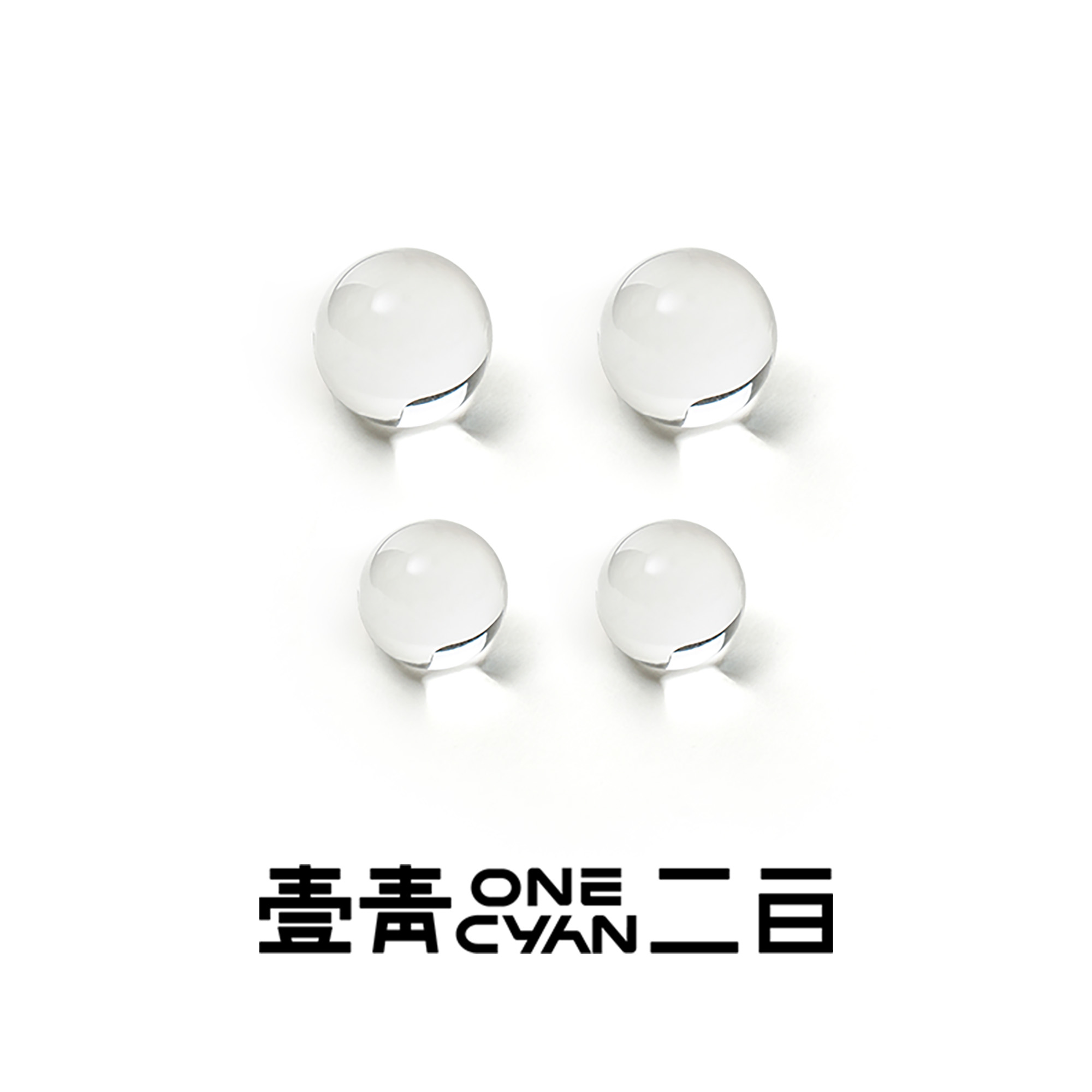 925银耳饰 《寒澈》圆珠白晶晶手工韩版欧美气质小众耳钉简约饰品