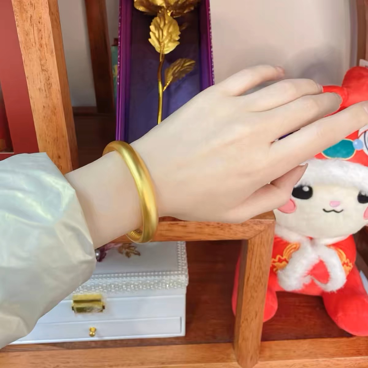 【老总专属】足金999黄金古法心经手镯