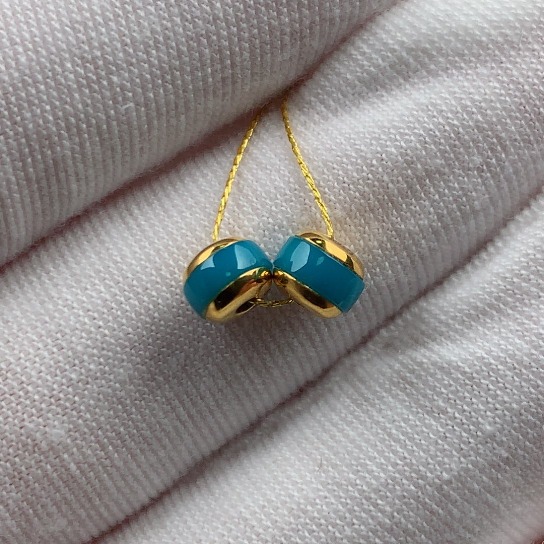 绿松石18K金镶嵌发饰5.4