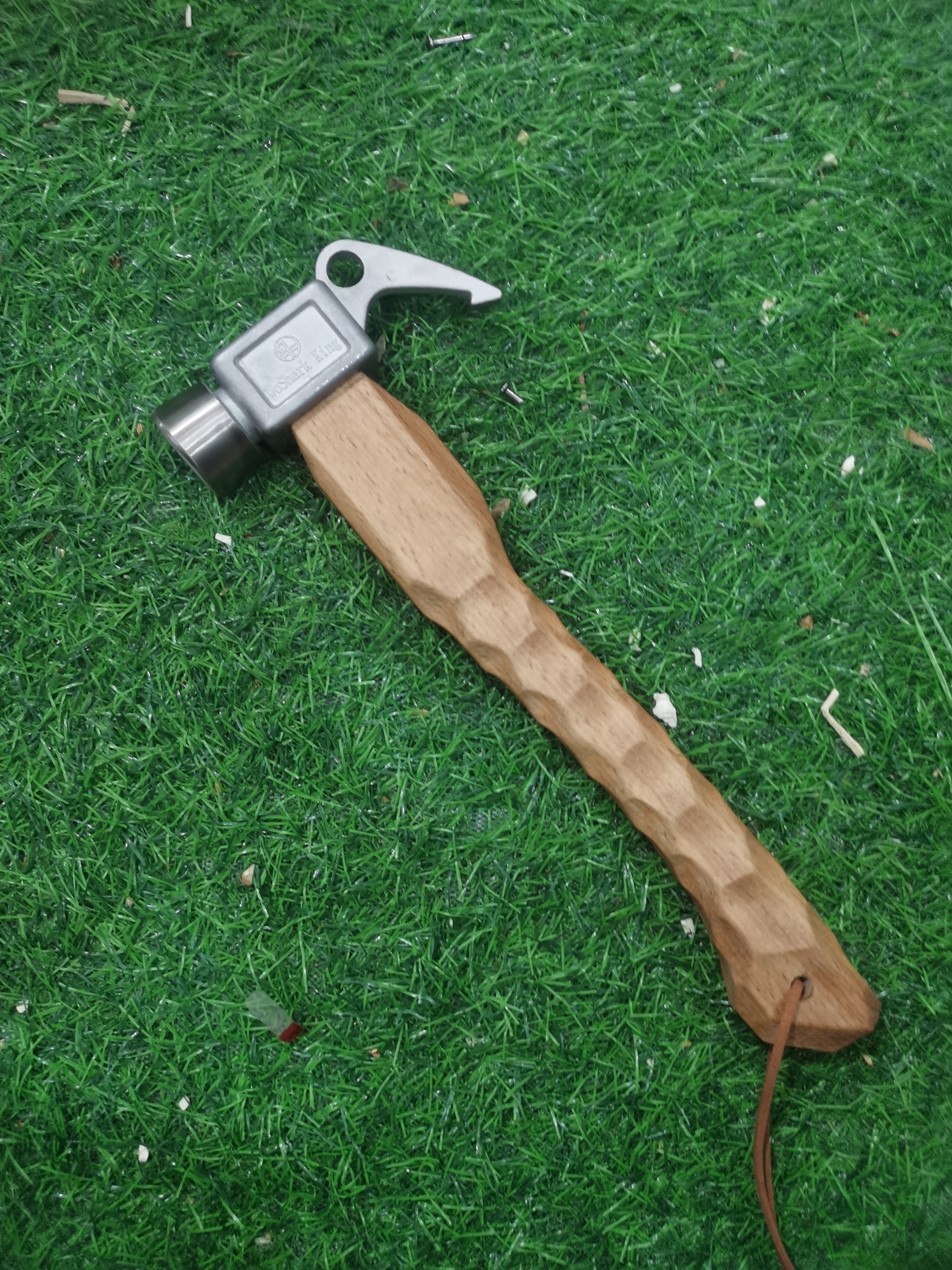 户外露营多功能帐篷地钉锤拔钉器榉木多菱不锈钢铜头轻便携带