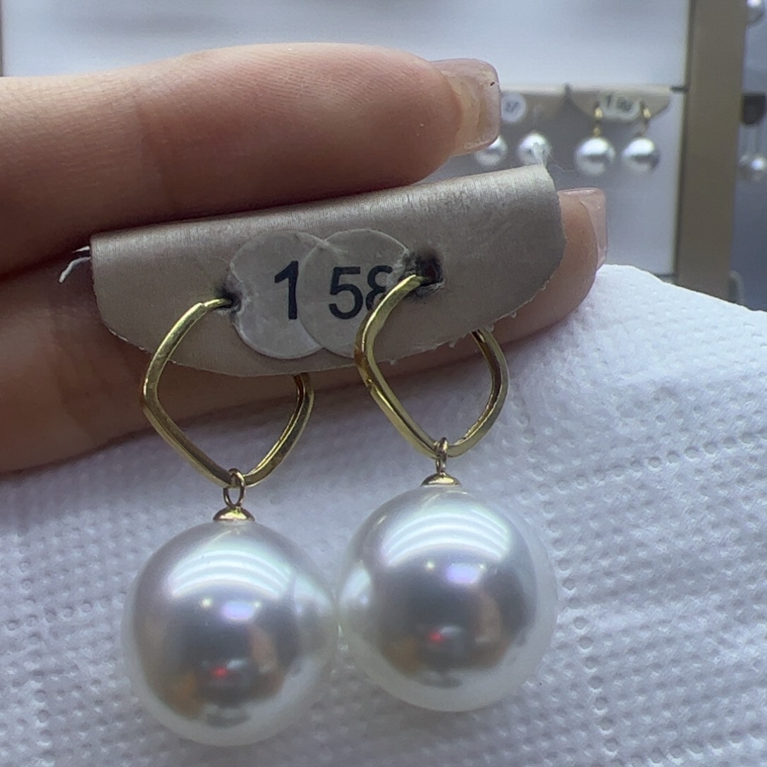 淡水珍珠耳饰18K金镶嵌