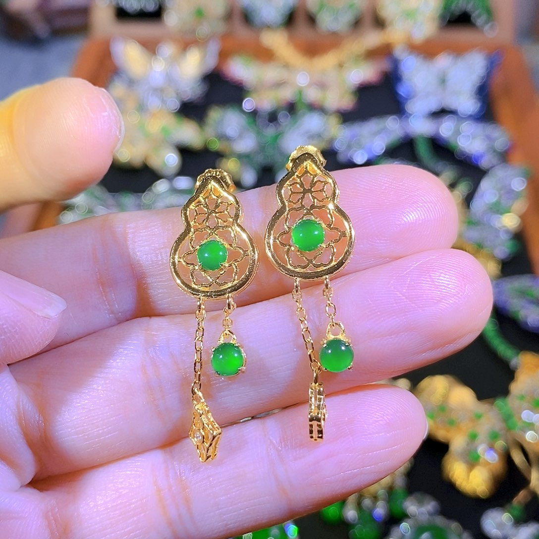 吊坠(不含链)银S925镶嵌翡翠