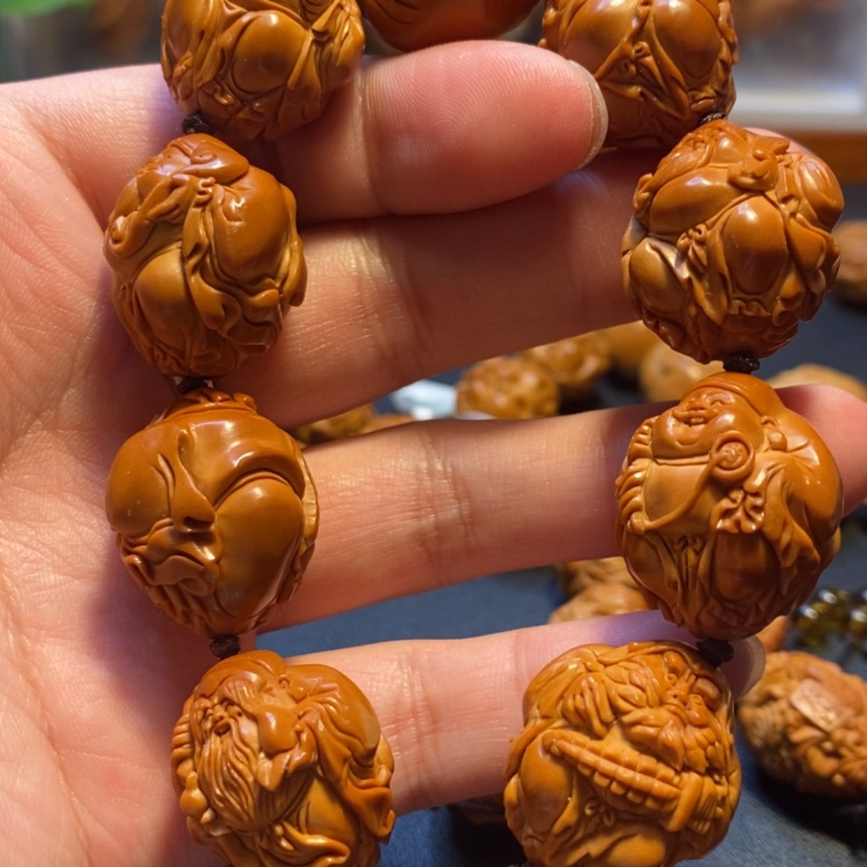 【闪购商品】橄榄核手串/手链苏工高货油核八宝群仙