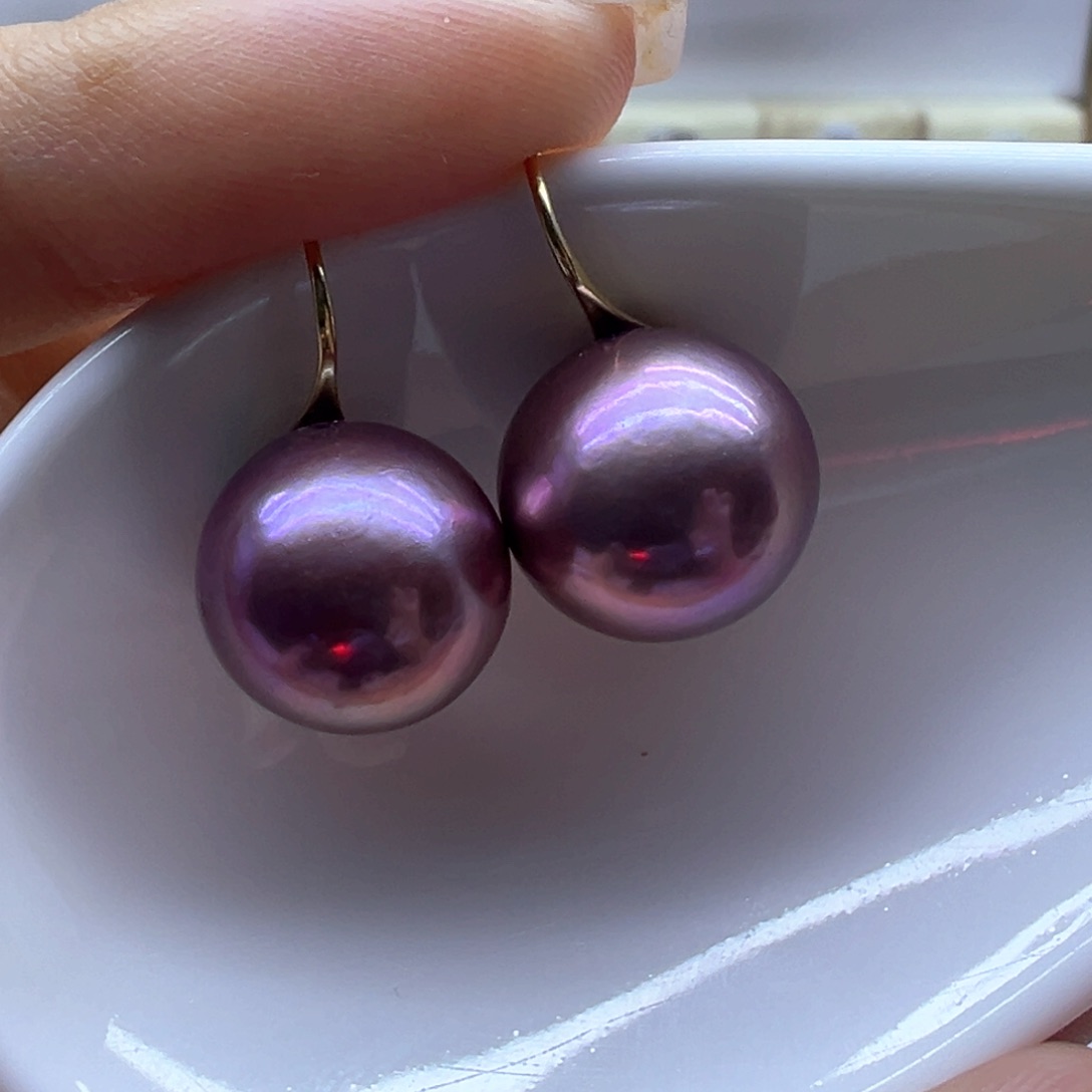 银S925镶嵌淡水珍珠耳饰