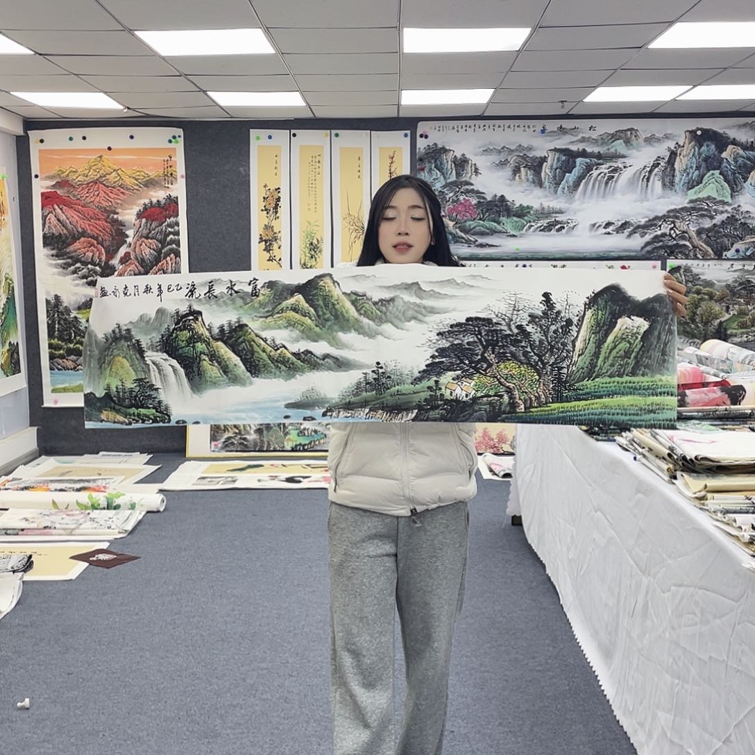 国画国画作品小姐姐放漏中