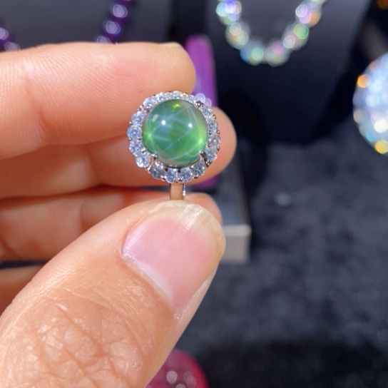 红宝石戒指银S925镶嵌