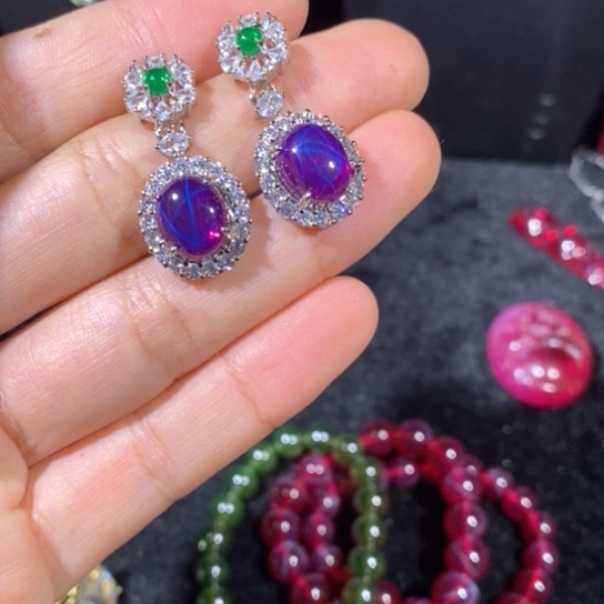 红宝石戒指银S925镶嵌