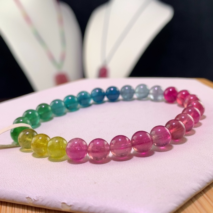 双色碧玺手链未镶嵌