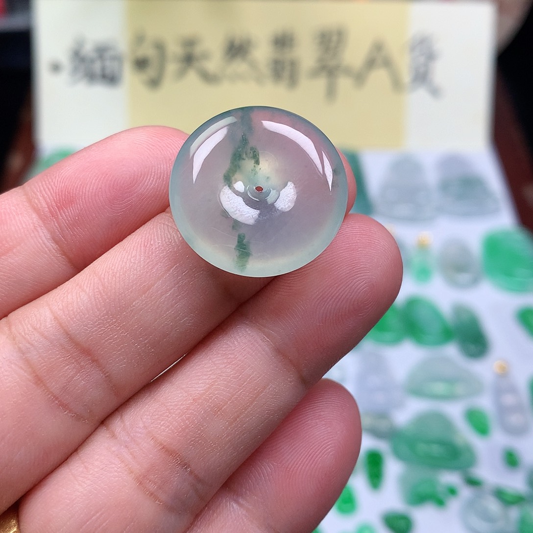 翡翠裸石缅甸天然A货翡翠冰种平安扣