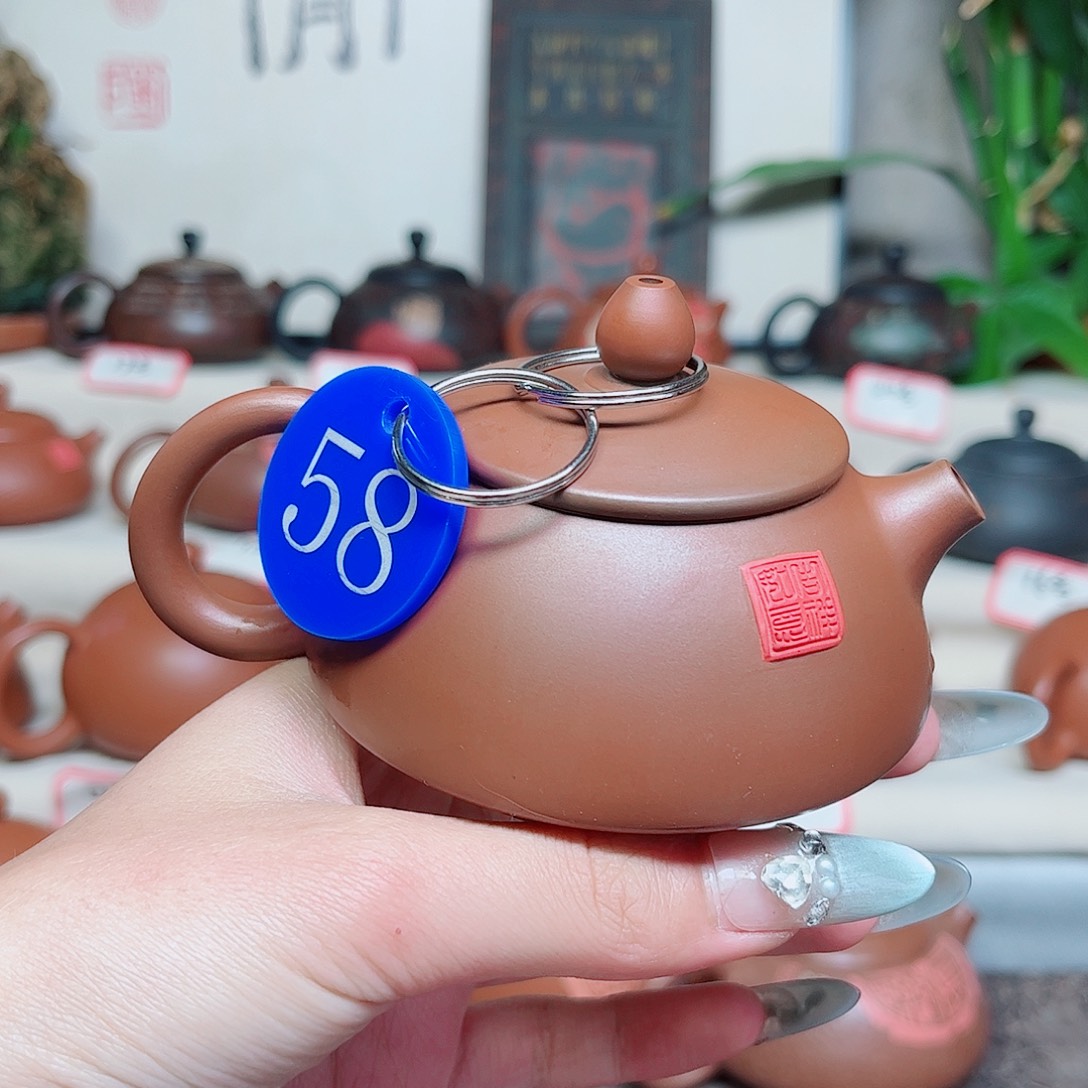 130毫升微微瑕纯手工复烧短嘴石瓢壶