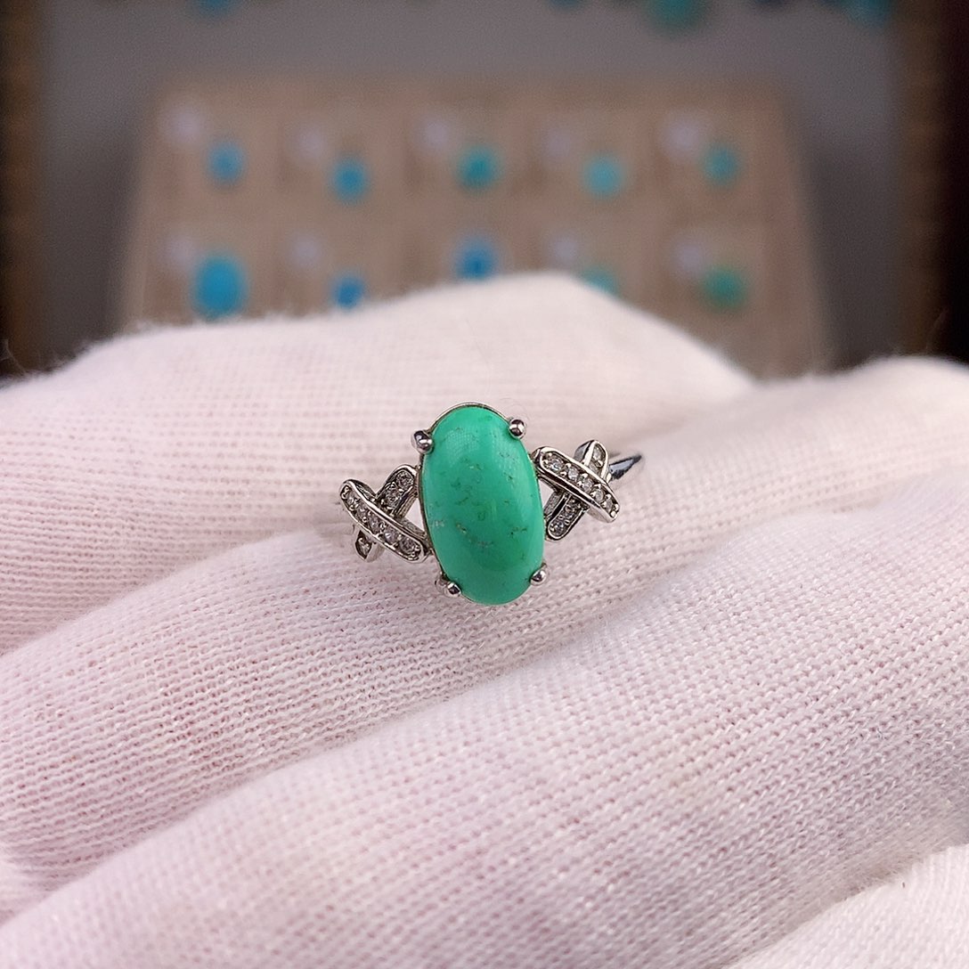 绿松石戒指银S925镶嵌