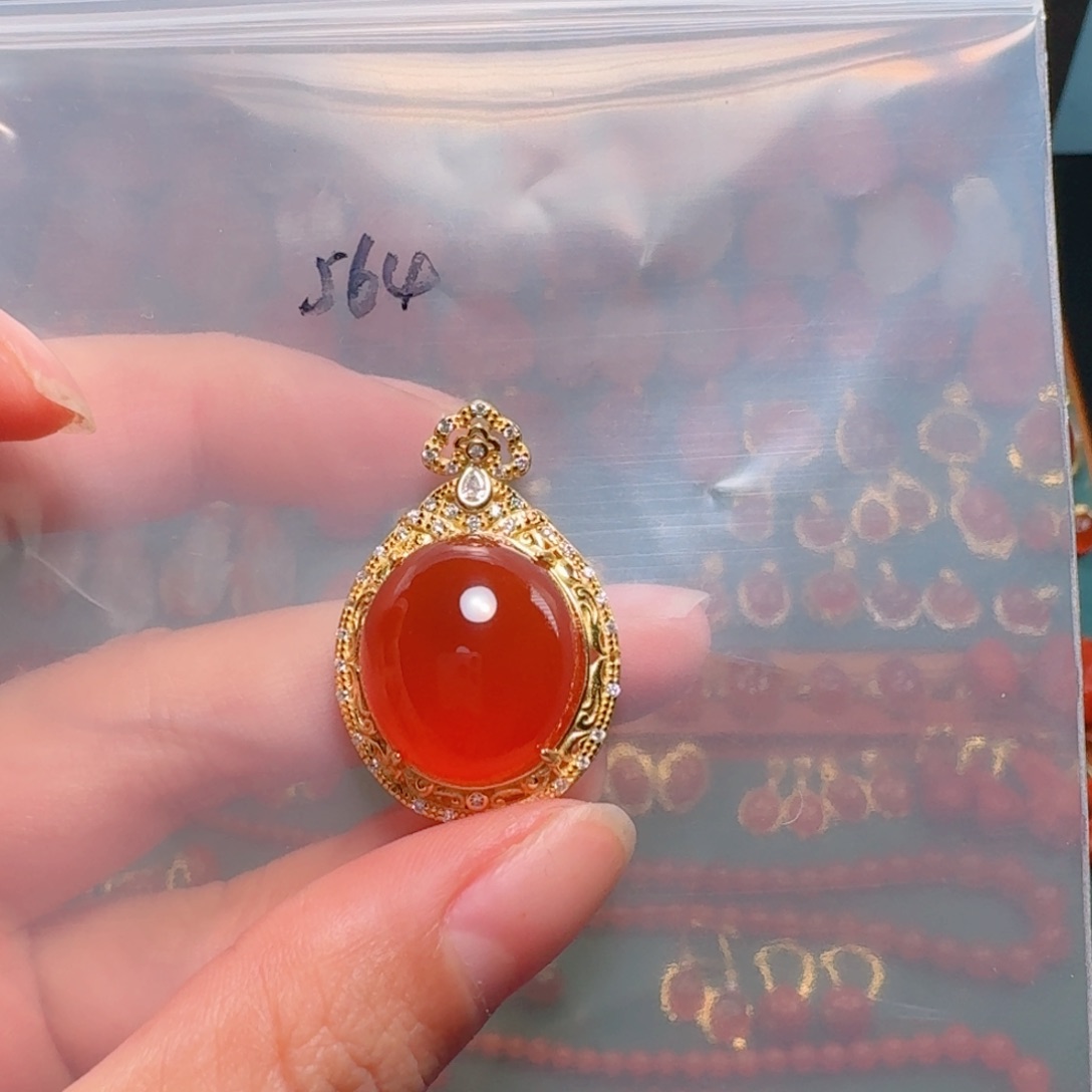 南红玛瑙南红银S925镶嵌