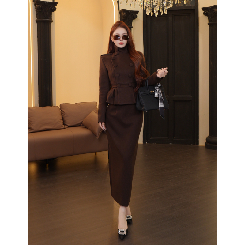 【温迪专属】A-049套装女秋冬新款气质显瘦设计感洋气两件套JX007