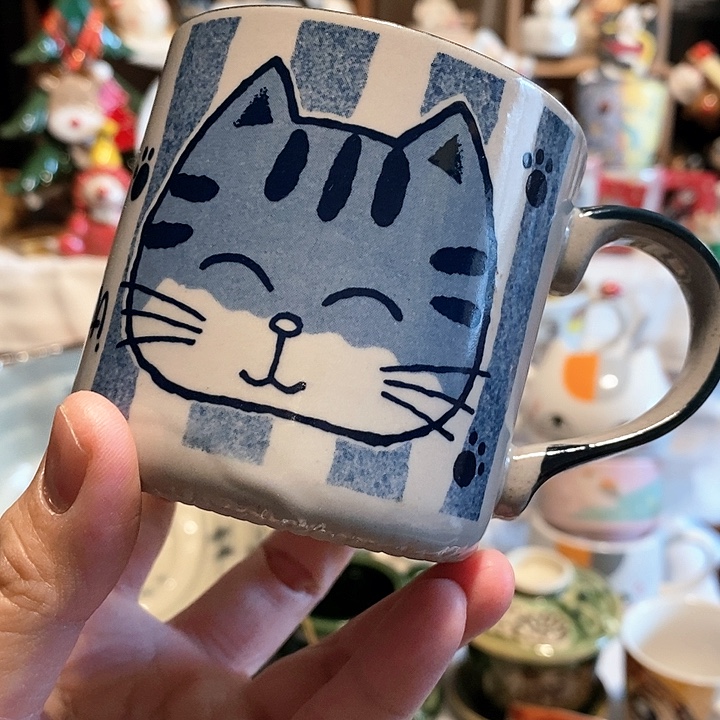 马克杯猫咪蓝色……