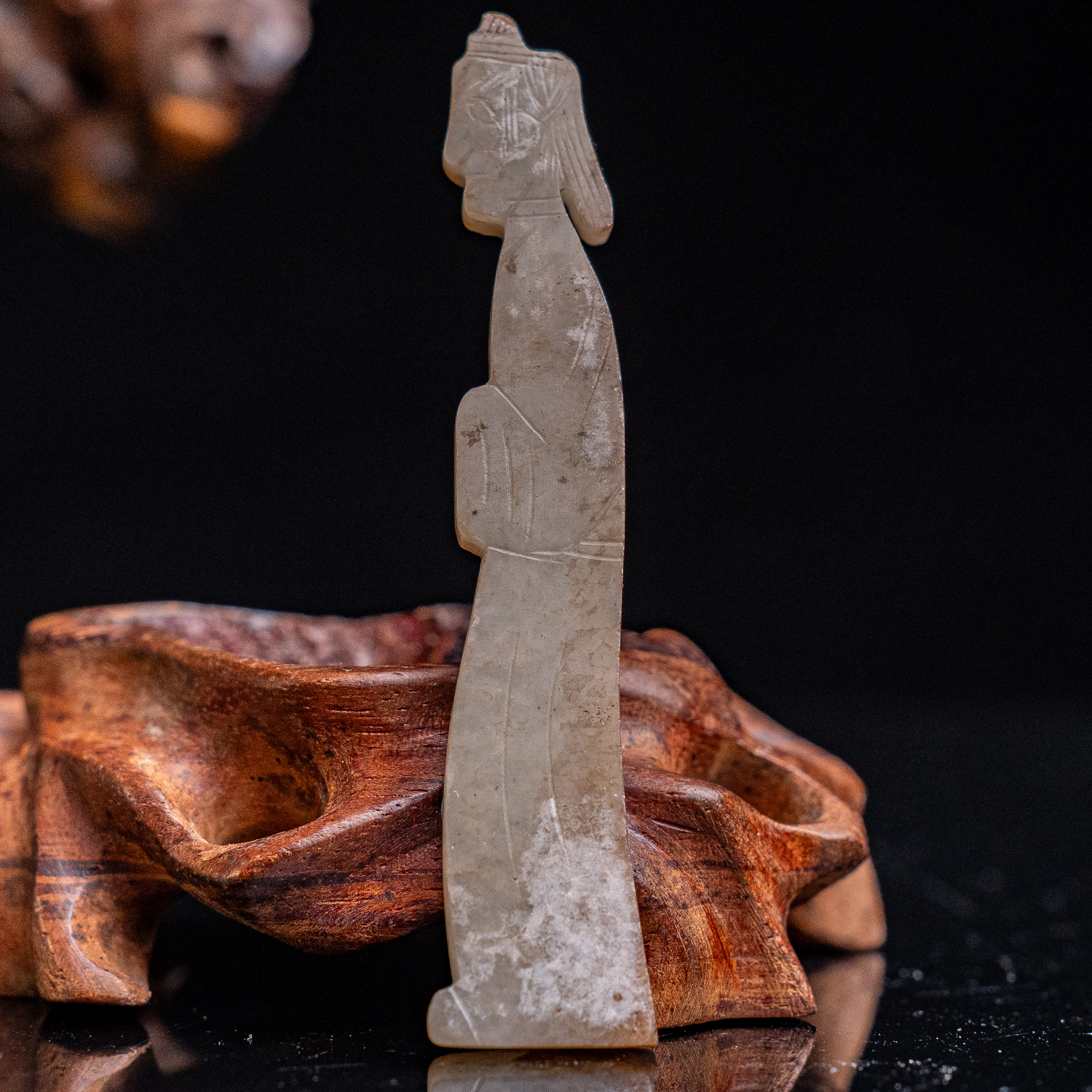 明代和田玉胡人觐见