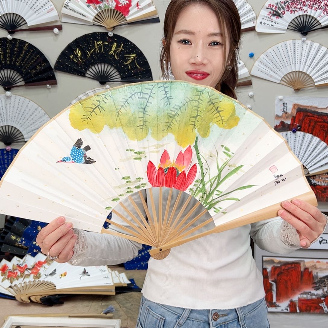 书法十寸玉竹-文玩扇-手写-粘好发出