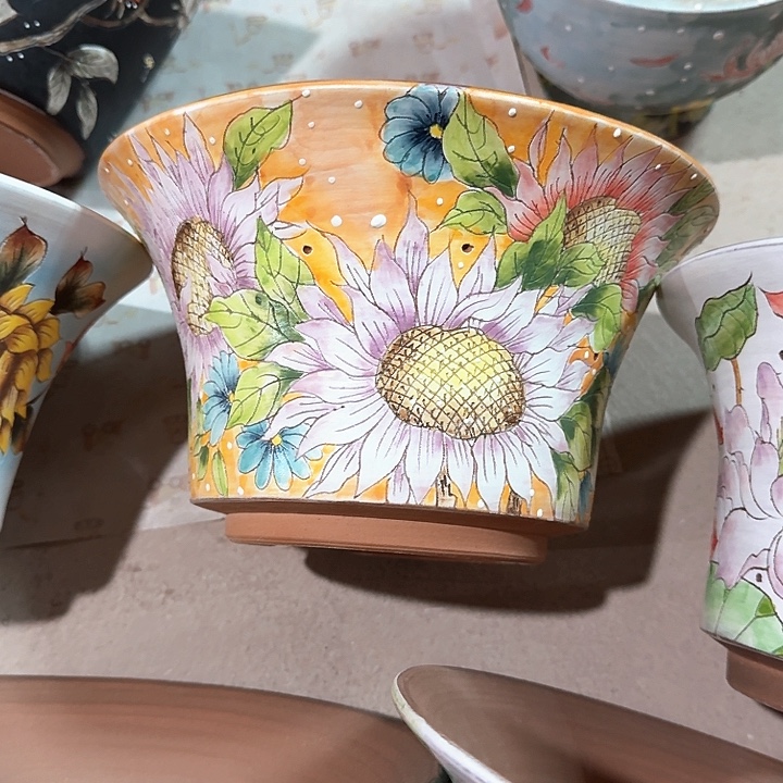 紫砂花盆景德镇陶瓷