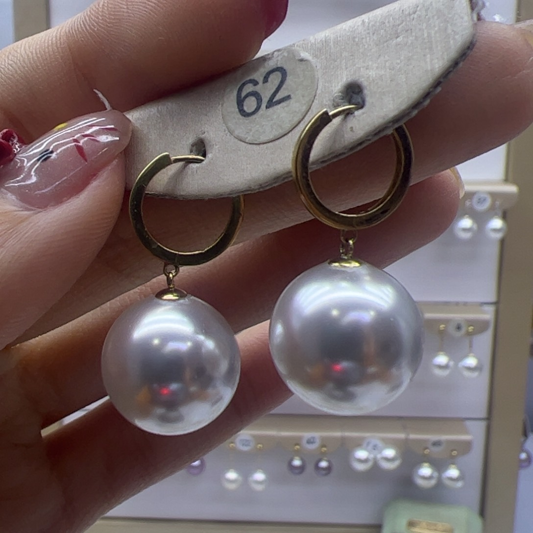 淡水珍珠耳饰18K金镶嵌