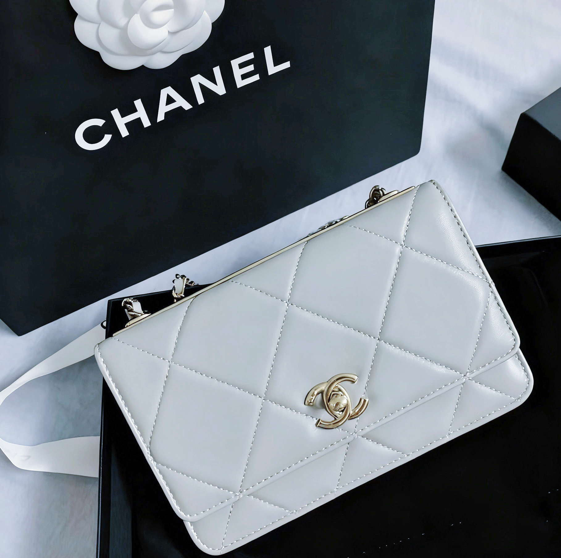 99新 Chanel/香奈儿 多多奢品/香奈儿trendyccwoc灰色发财包/99新